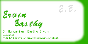 ervin basthy business card